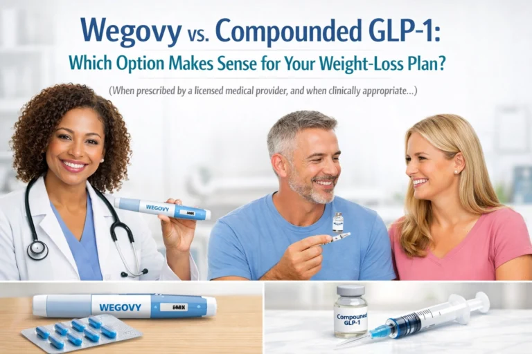 Wegovy vs. Compounded GLP-1: Which Option Makes Sense for Your Weight-Loss Plan? (When prescribed by a licensed medical provider, and when clinically appropriate…)